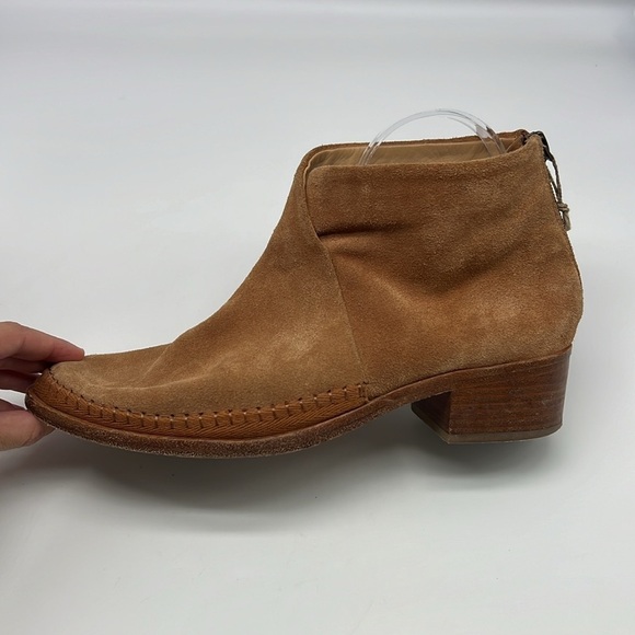 Soludos - Venetian Brown Suede Ankle Zip Heeled Pointed Toe Bootie Size 9.5 - Picture 13 of 16